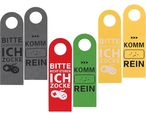 VARKAGE 3 Stück Türschild Bitte Nicht Stören Ich Zocke, Türschild Teenager Junge, Türanhänger aus Filz für Jungen Mädchen Teenager Gaming Zimmer Deko