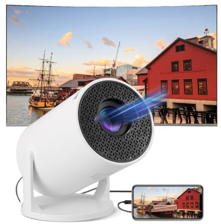 Mini Portable Projector, 1080P Full HD Portable Projector, 180°Rotatable Outdoor Home Projector, Small Home Theater Projector Compatible with Smartphone TV Stick Laptop