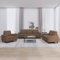 KLYEON 3-TLG. Sofagarnitur Braun Stoff,Bequeme Polstergarnitur für Wohnzimmer und Entspannung Couch mit stabilem Gestell Dreiteiliges SofaSet in Braun Wohnzimmer, Sofas