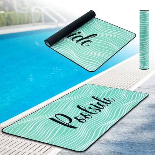 Tinideya 24 x 48 Poolside Non Slip Mat Walk Pool Mats for Floor Outdoor Rubber Mats with Drainage Outdoor and Indoor Dock Safety Pool Mat