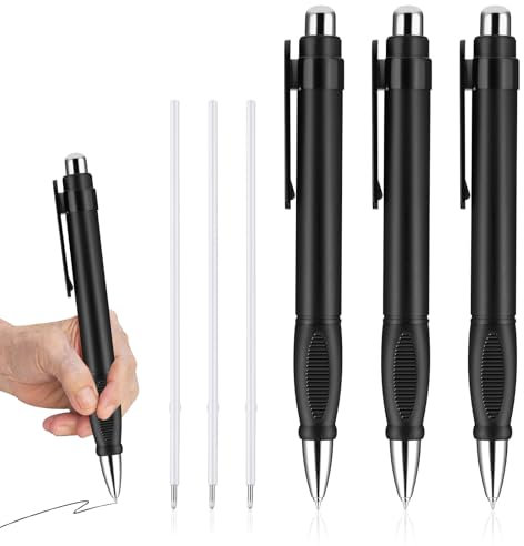 HJZHII 6 Stück 20cm Große Kugelschreiber Schwarz Set,3 Stück Ergonomische Kugelschreiber Mit 3 Nachfüllungen,Kugelschreiber Gewichtete Dicker Griff Bleistifte Extra Schreibstabilität Einfacher Stifte