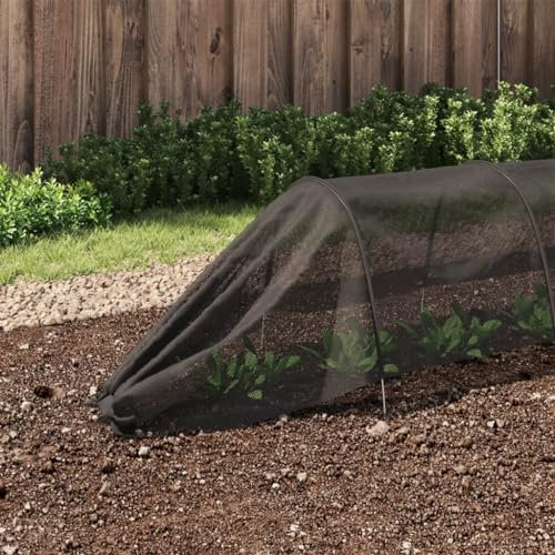 LLEZKBR Haus & Garten, Rasen & Garten, Gartenarbeit, Mulch, Netz-Tunnel, schwarz, 300 x 50 x 48,5 cm, Stahl und Polyethylen