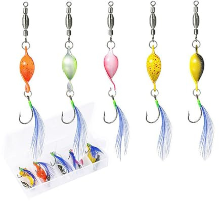 5 Stück Twist Forell Spoon Set Pailletten Einzelhaken Blinker, Trout Spoon, Forellen Köder, Spinner Set, Für Hecht, Zander, Barsch