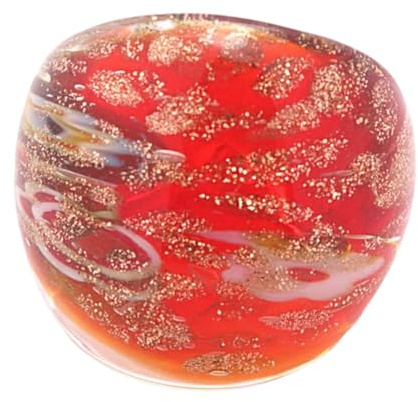 YUPEIUKLI Elegante Glasringe im ethnischen Stil, elegant, handgefertigt, farbenfroh, für den Alltag und besondere Anlässe