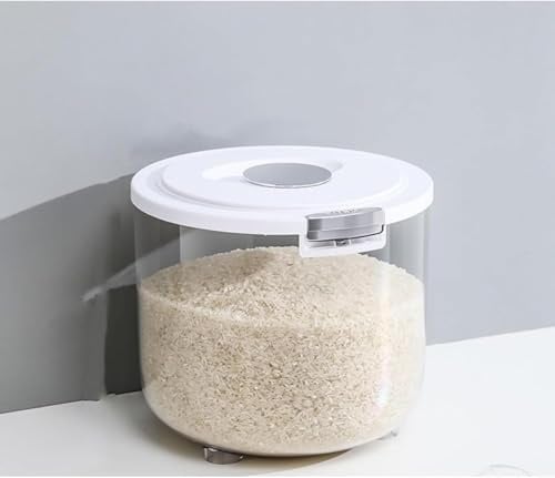 5kg Rice Storage Container Bin, Large Airtight Food Container BPA-Free Grain Storage Bucket with Lid and Measuring Cup for Flour Cereal Snacks for Home Kitchen (M)
