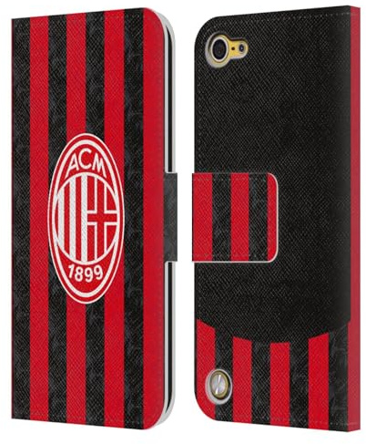 Head Case Designs Offizielle AC Milan Home 2025/26 Wappen-Set Leder-Wallet-Hülle Kompatibel mit Apple iPod Touch 5G 5th Gen