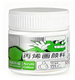 Femnow Acrylfarbe Weiß 100 ml, Acrylfarben Deckweiß, Acrylfarbe Weiss, Acrylfarbe Weiß Deckend Wasserfeste für Texturmalerei, Stoff, Wand, Holz, Stein, Metall, Keramik