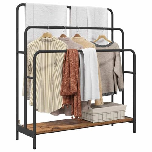 vidaXL Cloth Rack Old wood 90 x 30 x 100.5 cm Engineered wood, Elegant Storage Rack, Modern Coat Stand, Minimalist Living Room Organizer, Compact Furniture Piece, Efficient Home Decor