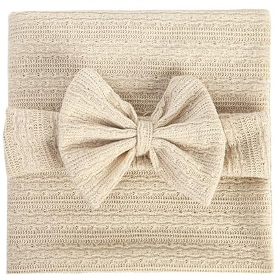 yufana 2Pcs Newborn Lace Wrap Photo Props,Baby Photography Props DIY Newborn Photo Prop Stretch Wraps,for Baby, Baby Swaddle Photography Background (Beige)