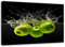 Feeby, Leinwandbild, Bilder, Wand Bild, Wandbilder, Kunstdruck 30x40cm, Apfel, Essen, Wasser, GRÜN, SCHWARZ