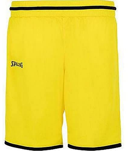 Spalding Damen Move Shorts, Limonengelb/Schwarz, 2XL