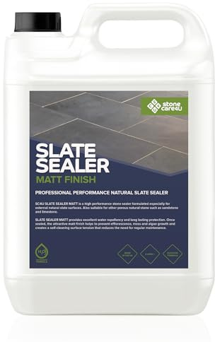 StoneCare4U - Slate Sealer Matt Finish - 5L - Dry Finish, Invisible, Exterior Natural Stone Sealant for Slate, Limestone, Sandstone & More. Outdoor Clear Sealant for Patio, Drive & Paths