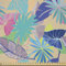 ABAKUHAUS Tropisch Stoff als Meterware, Exotische Hawaii Sommer Flora, Seidiger Satin Stoff für Polster Heimtextilien, 1M (148x100cm), Aqua Violett