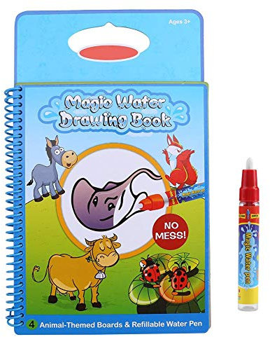 Livre de dessin réutilisable de l'eau magique, conseil d'écriture d'enfant en bas âge écrivant des tapis jouet esquisse d'apprentissage des cadeaux éducatifs(Animal Pattern)