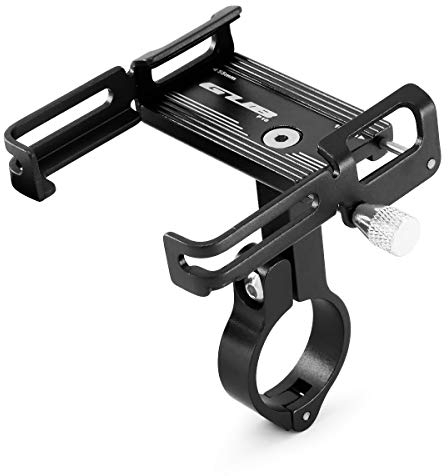 GUB P10 Fahrrad Handyhalterung Lenker Universal Motorrad Halterung mit Silikon-Sicherheitsband für 4,0-6,7 Zoll Handy, Smartphone, Navi usw. Aluminiumlegierung Schwarz