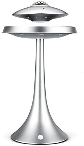 Levitating Floating Speaker, Magnetic UFO Bluetooth Speaker V4.0, LED Lamp Bluetooth Speaker with 5W Stereo Sound, Wireless Charge, , for Home/Office Decor,360 Degree RotationUnique Gifts(Sliver)