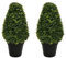 GreenBrokers 2 x Artificial Premium Quality Topiary Boxwood Cone Shaped Plants in Black Pots for Indoor Outdoor Decor, UV Stable (20in/70cm)