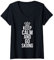 Damen Ruhe bewahren und Ski fahren Skibrille Skibindung T-Shirt mit V-Ausschnitt