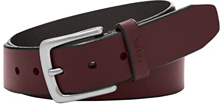 Fossil Herren Brown Leather Belt Gürtel, Joe Burgunderrot, Einheitsgröße