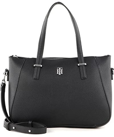 Tommy Hilfiger Damen TH Element Satchel AW0AW12011 Schultertaschen, Schwarz (Black)
