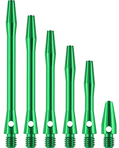 DESIGNA DARTS Dart-Schäfte aus Metall, 3 Sets eloxiertes Aluminium, kurz, grün, 35 mm