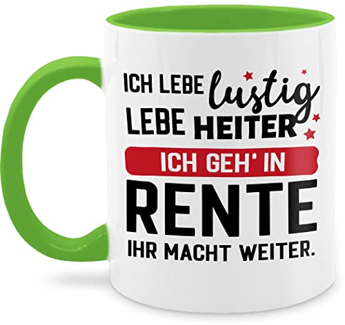 Tasse Tassen 325ml - Rentner - Ich geh in Rente - Ihr macht weiter. - 325 ml - Hellgrün - renteneintritt geschenk rentnertasse retirement pensionierung haferl abschiedsgeschenke zur