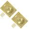 TERF® Traditional Vintage Polished Brass Flush Ring Pull Handle 63mm (2.5 inch) Face Fix Handle Including Fixing Screw for Use Window Cupboard Cabinet Wardrobe Door Gate - Pack of 2