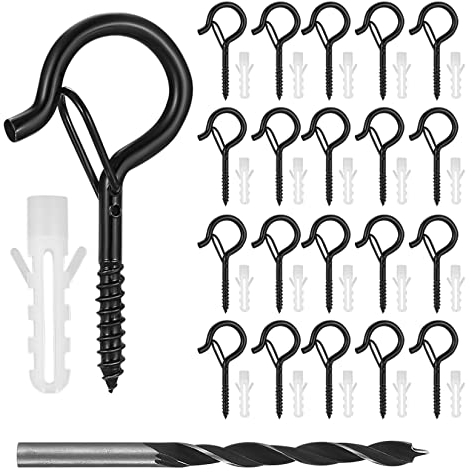 20 Pezzi Ganci a Vite Q-Hanger, Ganci a Soffitto a Vite in Metallo, Ganci Avvitabili per Interni Esterni Appendere Piante in Vaso, Decorazioni Natalizie, Lanterne