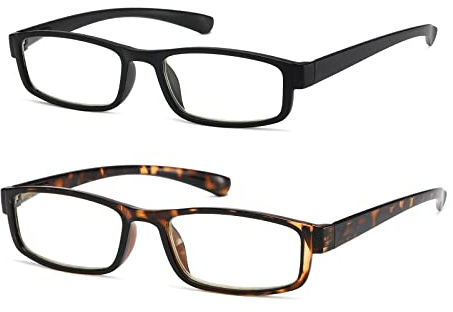 Viseng 2 Paar Lesebrille Premium Federscharnier Blaulichtfilter Lesebrille für Damen und Herren Einheitsgröße 2.0
