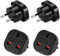 Olivera 2X Adaptateur Voyage Prise Anglaise vers France, Aadaptateur UK vers FR, Adaptateur de Voyage UK Type G vers Type C pour l'Allemagne, l'Irlande, Les Pays-Bas, la Pologne, la Suède.