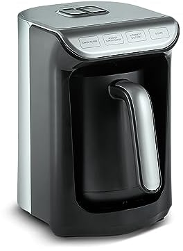 KARACA Hatır Koz Kaffeemaschine mit Röstfunktion Anthrazit, Türkische Kaffeemaschine mit 5-Tassen-Kapazität, Türk Kahve Makinesi, 535W, automatischer Heizeinstellung und doppelseitigem Ausguss