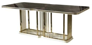 JV Möbel Esstisch Schwarz Luxus Tische Esszimmer Tisch Metall Elegantes Stil Modern Neu