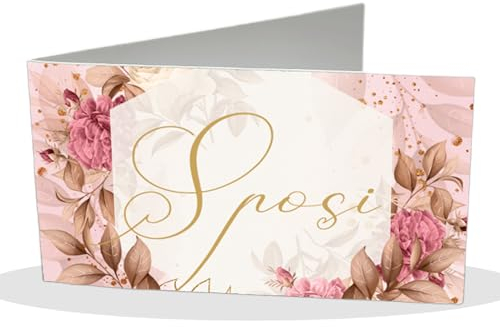 PV Grafik® 100 Bigliettini Bomboniere Matrimonio Personalizzati con Nome e Data, Bigliettini Eleganti per Confetti, Partecipazioni Sposi o Ringraziamento (M08)