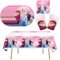DHAEY Set de Vaisselle pour Fête d'anniversaire de La Reine des Glaces, 41 Pièces Princesse des Glaces Accessoires de Fête pour 10 Invités Assiettes Nappe Gobelets Serviettes Fête d'anniversaire