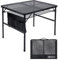JOUYEK Klappbarer Grilltisch, 90 x 60 cm, tragbarer Campingtisch, höhenverstellbare Metalltische mit Netz-Desktop und Netztasche, Outdoor-Möbel für Camping, Picknick, Strand und Grillen, Schwarz