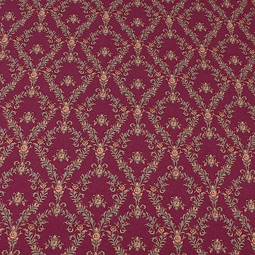 Stoff Meterware Blumenranken Rosen Weinrot Baumwolle Perkal - 1 Meter, Blumen, Blüten, Tracht, Dirndl, Dirndlstoff, Trachtenstoff, Schürze, Bluse, Kleid, Bettwäsche, Kissen, Deko