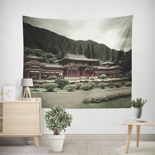 Tapisserie Murales Papier Peint Uni Toile Décorative Architecture Chinoise Autocollante Cuisine Photo Décoration Nature pour Le Salon et la Chambre 150x130cm