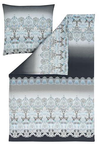 ESTELLA Mako Interlock Jersey Bettwäsche Khira Saphir 1 Bettbezug 135 x 200 cm + 1 Kissenbezug 80 x 80 cm