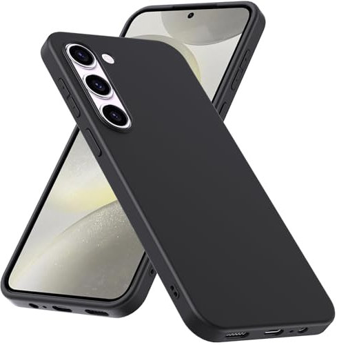 WFTE Funda para Samsung Galaxy S24 Plus 5G Mate con Protección Carcasa Protectora Antigolpes Ultrafina Suave TPU Silicona Caso Delgada Anti-Choques Case para Samsung Galaxy S24 + -Negro