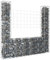 Tino Tech Gabione U Form aus Eisen 140x20x150 cm Silber Steinkorb Gabionen Körbe Gabionen Zaun Gartenmauer Gabione aus Metall Garten Gabione Pflanzenwand Gabionen Gitter