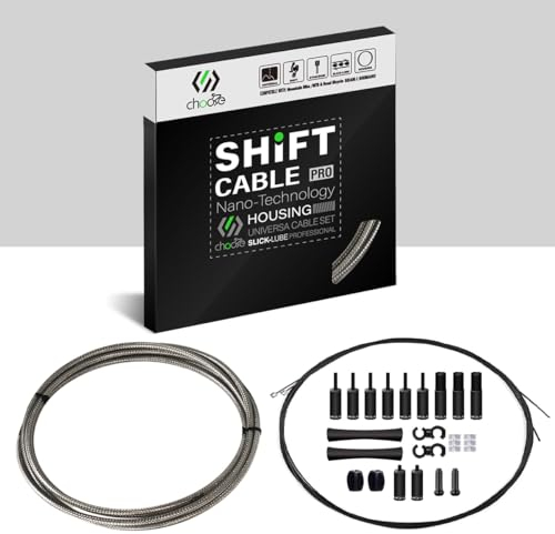 Chooee 2xPro MTB Schaltzug Set,Bowdenzug Fahrrad Für Shimano/SRAM Schaltzugset,Titan Silber