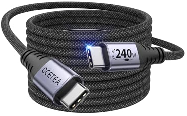 Ocetea 240W Long 3M USB C to USB C Charger Cable, PD3.1 Fast Charging Compatible with iPhone 16 Plus, MacBook Pro, iPad Pro, Galaxy S24, Pixel