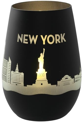 Goodtimes Windlicht New York Skyline (Schwarz & Silber)