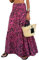 JENJON Donna Gonna Lunga Stampata Casual Alta Vita Elastica Boho Floreale Senza Maniche Gonna Estiva Abiti da Spiaggia A-Rosa Rosso L