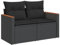 vidaXL Gartensofa 2-Sitzer, Sofa mit Rückenkissen Sitzkissen, Terrassensofa mit abnehmbarem waschbarem Bezug, Gartenmöbel Sofagarnitur Gartengarnitur, Schwarz Poly Rattan