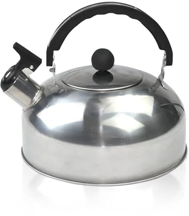 FORYNXHWIN Camping Whistling Kettle 3L Whistle Kettle Stainless Steel Heat-Resistant Portable Travel Teapot Coffee Mug with Folding Safe Handle & Spout for Home Office Travel Camping