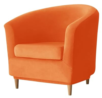 DEZYPZAM Sesselschoner | Elastisch Sesselüberwurf | Clubsesselbezug | für Cafe Stuhl Clubsessel Loungesessel Cocktailsessel Bezug (Orange)