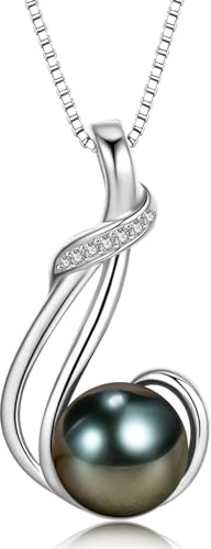 NONNYLLEI Geschenke für Frauen, schwarze Tahitiperlenkette Jubiläum Schmuck Weihnachten Geschenk Muttertags Mama Geschenk Valentinstag Jubiläum Hochzeit Geburtstag Frau Freundin