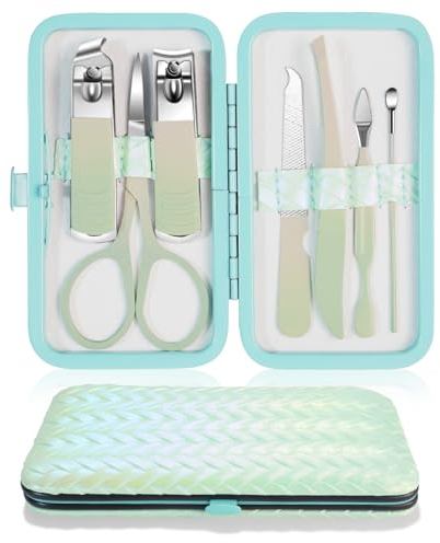 DUAIU 7 Stück Maniküre Set Professionelle Nagelknipser Maniküre Pediküre Kit Edelstahl Nagelpflege Werkzeuge Grooming Kits für Frauen Wen mit Storage Travel Case