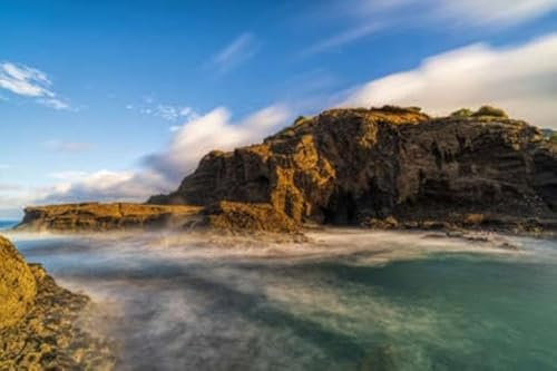 Holz-Bild 90 x 60 cm: Piha Beach, Neuseeland (153601167)